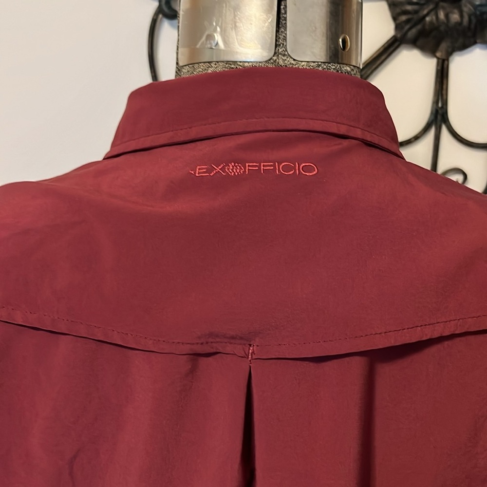 Ex Officio Red button down shirt, long sleeves, vented back, M (8-10) - Picture 5 of 10